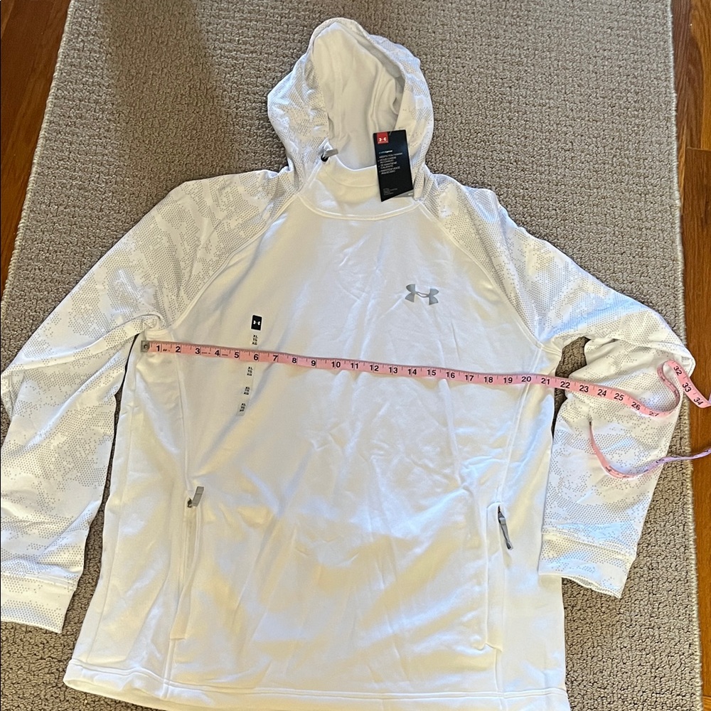 Under Armour White Light Gray Performance Hoodie
